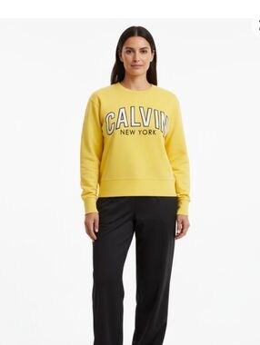 Calvin Klein Spell Out Logo Pullover Sweatshirt M 80s 90s City Preppy #47